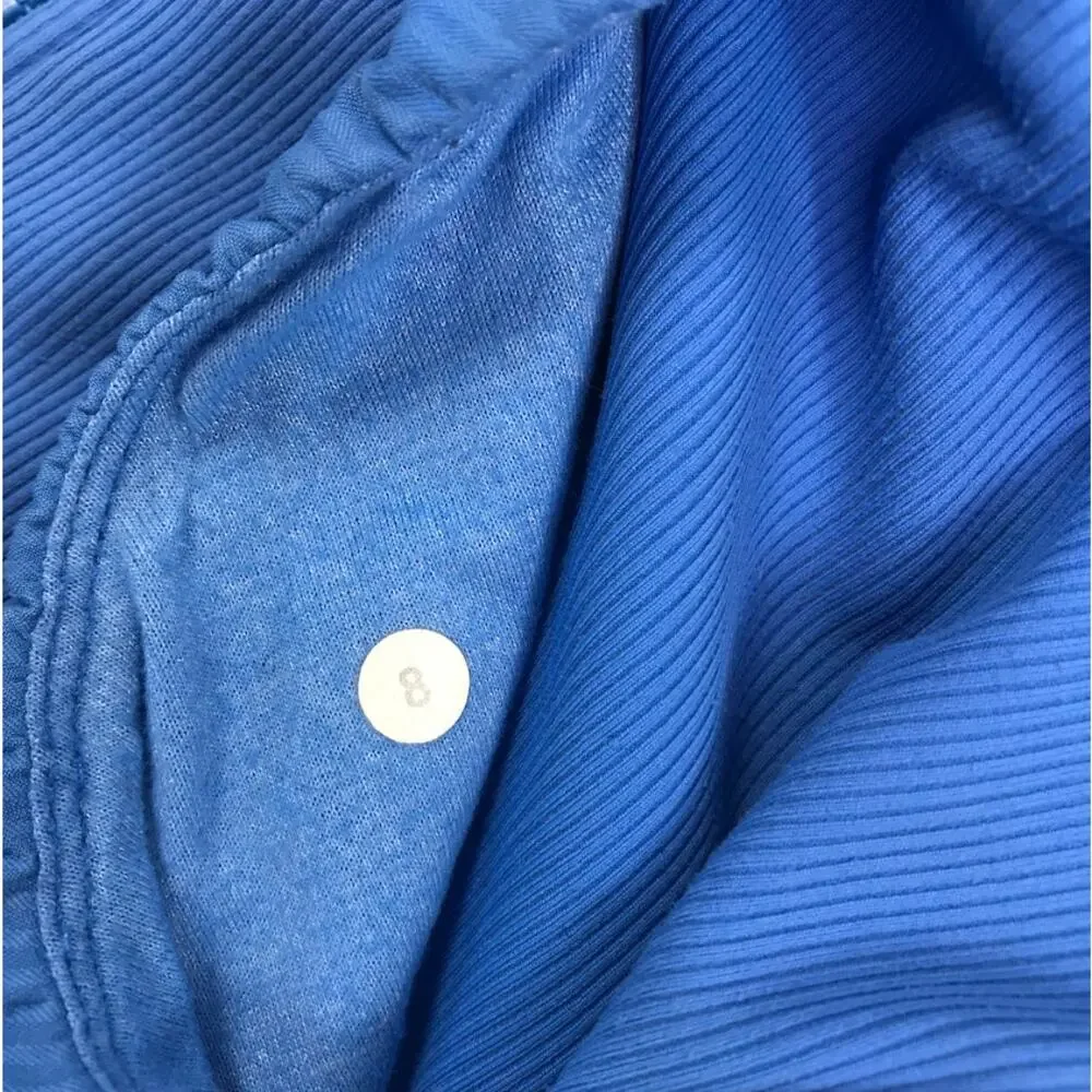 LULULEMON Dance Studio Reversible Full Zip Hooded Jacket III Sz 8 Blue Athletic